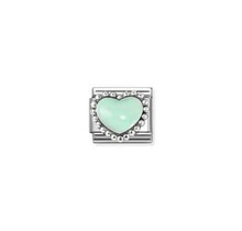 Pastel green raised heart 030204-35