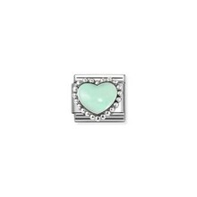 Pastel green raised heart 030204-35