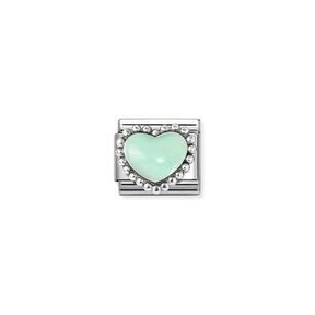Pastel green raised heart 030204-35