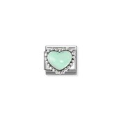 Pastel green raised heart 030204-35