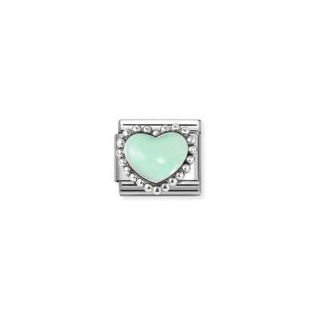 Pastel green raised heart 030204-35