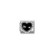 Nomination Link - 330204-38 - Classic SYMBOLS - Pastel Black Raised Heart