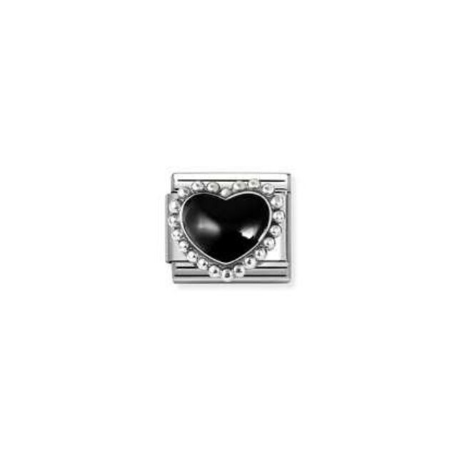 Nomination Link - 330204-38 - Classic SYMBOLS - Pastel Black Raised Heart