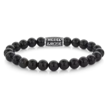 Rebel & Rose Men Black Velvet Vintage 80102 V-Maat M 17.5 cm