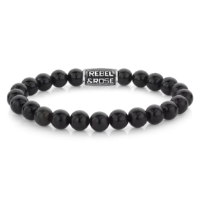 Rebel & Rose Men Black Velvet Vintage 80102 V-Maat M 17.5 cm