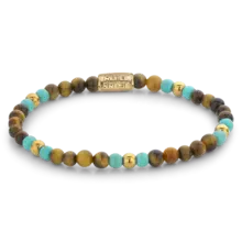 Rebel & Rose Dames Mix Tiger Turquoise - Yellowgold ionplated 40063 G-Maat S 16.5 cm