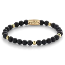 Rebel & Rose Dames Matt Black Madonna - Yellowgold ionplated 60078 G-Maat S 16.5 cm