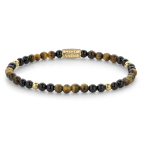 Rebel & Rose Dames Mix Tiger Black - Yellowgold ionplated 40133 G-Maat S 16.5 cm