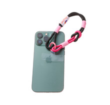 Telefoonkoord Short Knot Pink + Black T550-1