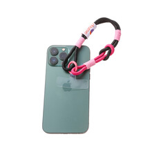 Telefoonkoord Short Knot Pink + Black T550-1
