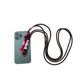 Telefoonkoord Long Knot Pink + Black T551-1
