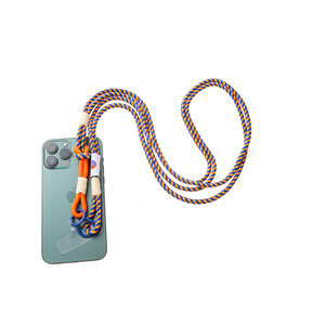Telefoonkoord Long Knot Coral + Blue T551-7