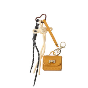 Bag Charm Fluffy Ball Black T578