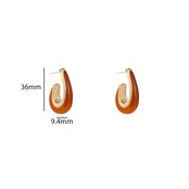 Smooth Resin Drop Brown Oorbellen E55010-3 Smooth Resin Drop Brown Oorbellen E55010-3