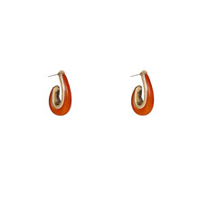 Smooth Resin Drop Brown Oorbellen E55010-3