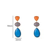 Stone Drop Orange Oorbellen E55013-4 Stone Drop Orange Oorbellen E55013-4
