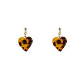 Heart Dangle Leopard Oorbellen E55017-2 Heart Dangle Leopard Oorbellen E55017-2