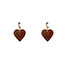 Day & Eve by Go Dutch Label Heart Dangle Brown Oorbellen E55017-3