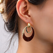 Oval Dangle Black Oorbellen E55018-1 Oval Dangle Black Oorbellen E55018-1