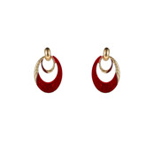 Oval Dangle Red Oorbellen E55018-4 Oval Dangle Red Oorbellen E55018-4
