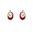 Day & Eve by Go Dutch Label Oval Dangle Red Oorbellen E55018-4