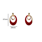 Oval Dangle Red Oorbellen E55018-4 Oval Dangle Red Oorbellen E55018-4