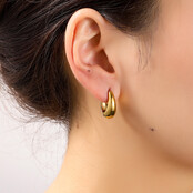 Small Oval Drop Creole Oorbellen E56457-2 Small Oval Drop Creole Oorbellen E56457-2