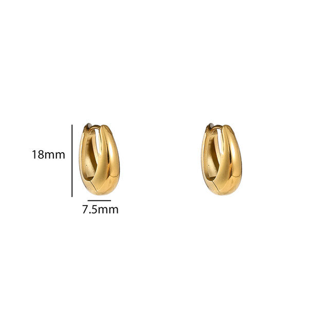 Small Oval Drop Creole Oorbellen E56457-2 Small Oval Drop Creole Oorbellen E56457-2