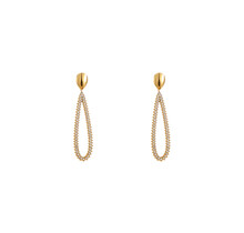 Shiny Oval Dangle Oorbellen E56435-2