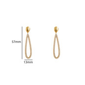 Shiny Oval Dangle Oorbellen E56435-2 Shiny Oval Dangle Oorbellen E56435-2