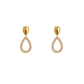 Shiny Oval Dangle Oorbellen E56433-2