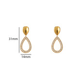 Shiny Oval Dangle Oorbellen E56433-2 Shiny Oval Dangle Oorbellen E56433-2