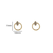 Sparkle Oval Round Stud Oorbellen E56424-2 Sparkle Oval Round Stud Oorbellen E56424-2