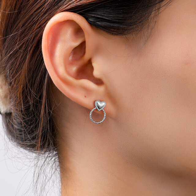 Heart Round Stud oorbellen E56417-1 Heart Round Stud oorbellen E56417-1