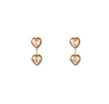 Double Heart Stone Oorbellen E56386-4