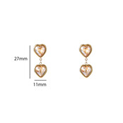 Double Heart Stone Oorbellen E56386-4 Double Heart Stone Oorbellen E56386-4