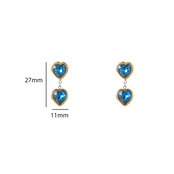 Double Heart Stone Oorbellen E56386-3 Double Heart Stone Oorbellen E56386-3
