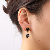 Double Heart Stone Oorbellen E56386-2 Double Heart Stone Oorbellen E56386-2