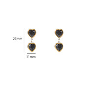 Double Heart Stone Oorbellen E56386-2 Double Heart Stone Oorbellen E56386-2