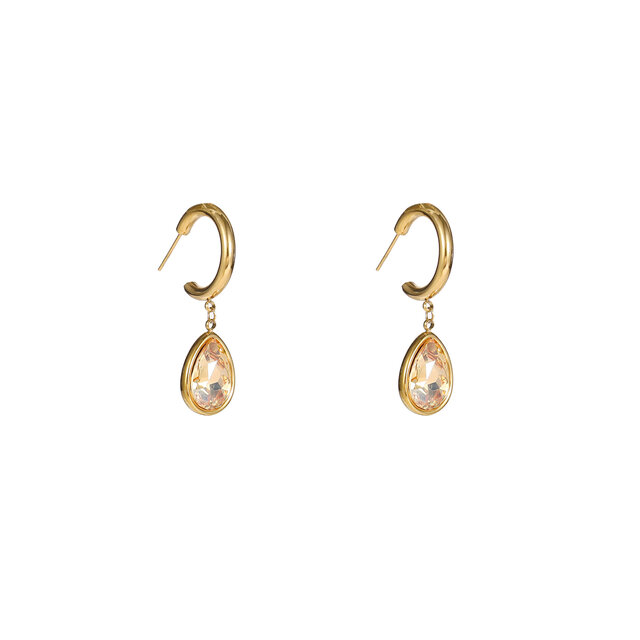 Stone Hoop Oorbellen E56384-4 Stone Hoop Oorbellen E56384-4