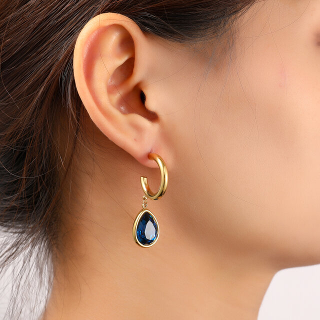 Stone Hoop Oorbellen E56384-3 Stone Hoop Oorbellen E56384-3