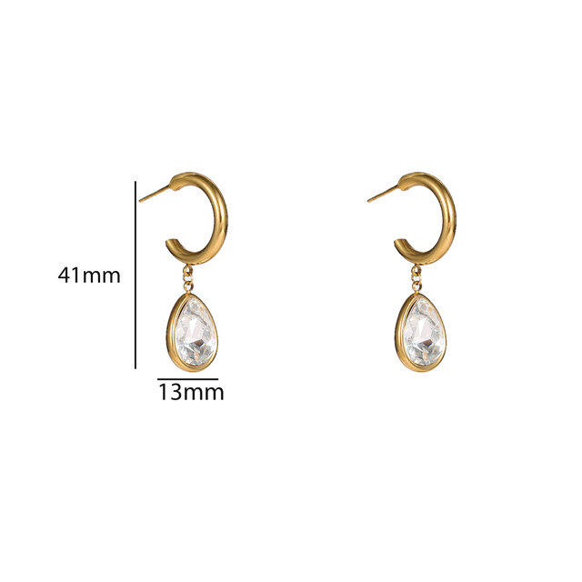 Stone Hoop Oorbellen E56384-1 Stone Hoop Oorbellen E56384-1