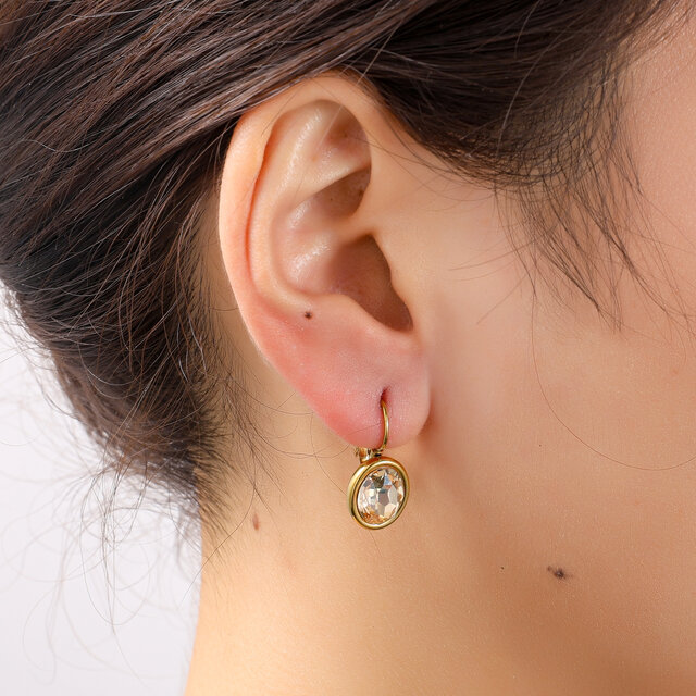 French Hook Oval Oorbellen E56377-4 French Hook Oval Oorbellen E56377-4