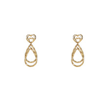 Sparkly Heart Dangle Oorbellen E56370-2