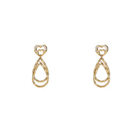 Sparkly Heart Dangle Oorbellen E56370-2
