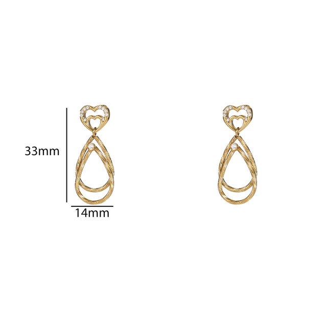 Sparkly Heart Dangle Oorbellen E56370-2 Sparkly Heart Dangle Oorbellen E56370-2