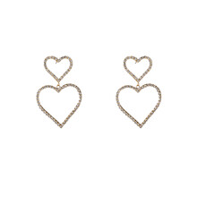 2 Big Heart Sparkle Oorbellen E56284-1