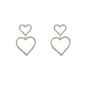 2 Big Heart Sparkle Oorbellen E56284-1