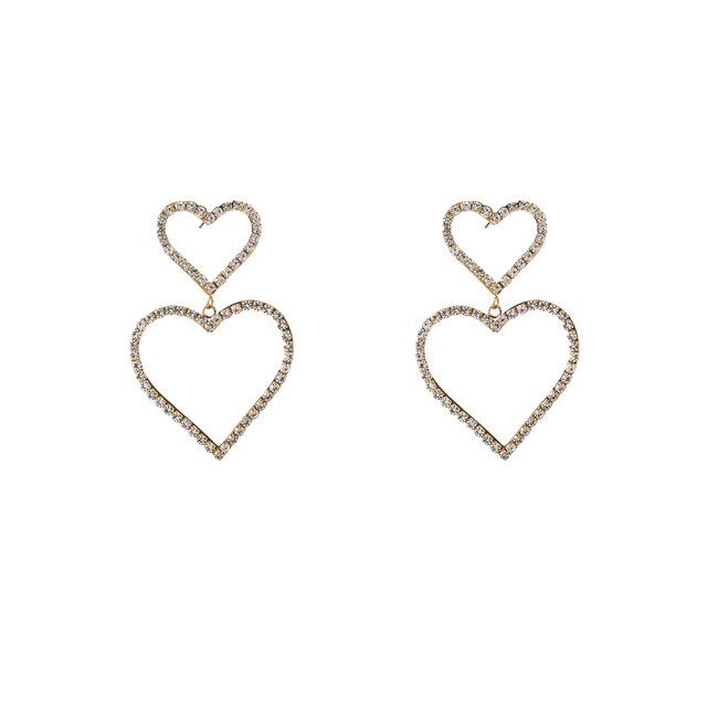 2 Big Heart Sparkle Oorbellen E56284-1 2 Big Heart Sparkle Oorbellen E56284-1
