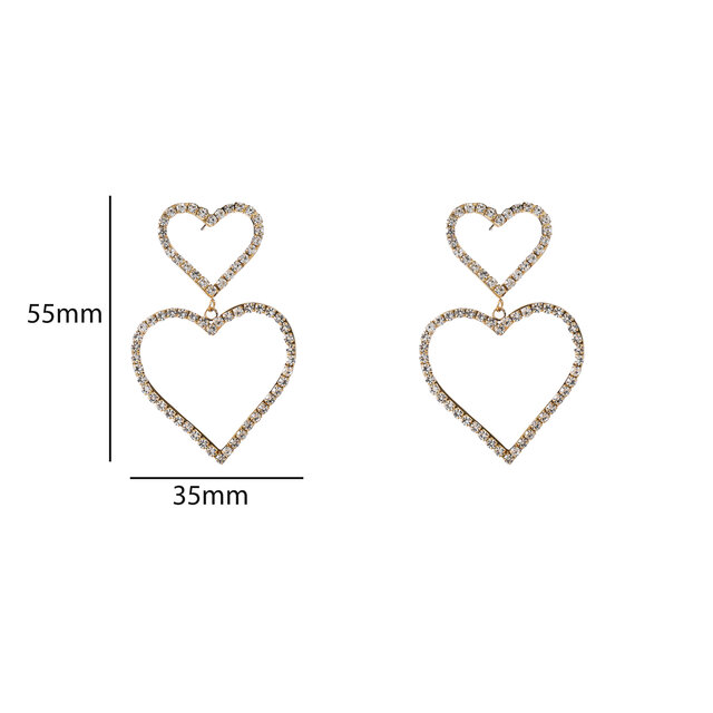 2 Big Heart Sparkle Oorbellen E56284-1 2 Big Heart Sparkle Oorbellen E56284-1